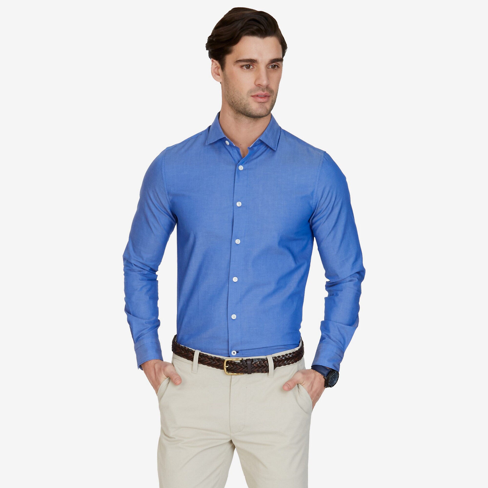Slim Fit Navtech Shirt,Rolling River Wash,large
