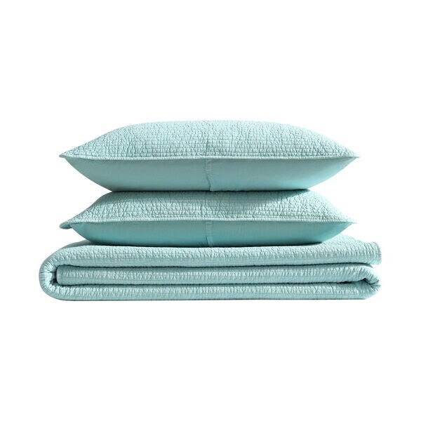 Seashore Stitch Green Full/Queen Quilt Set