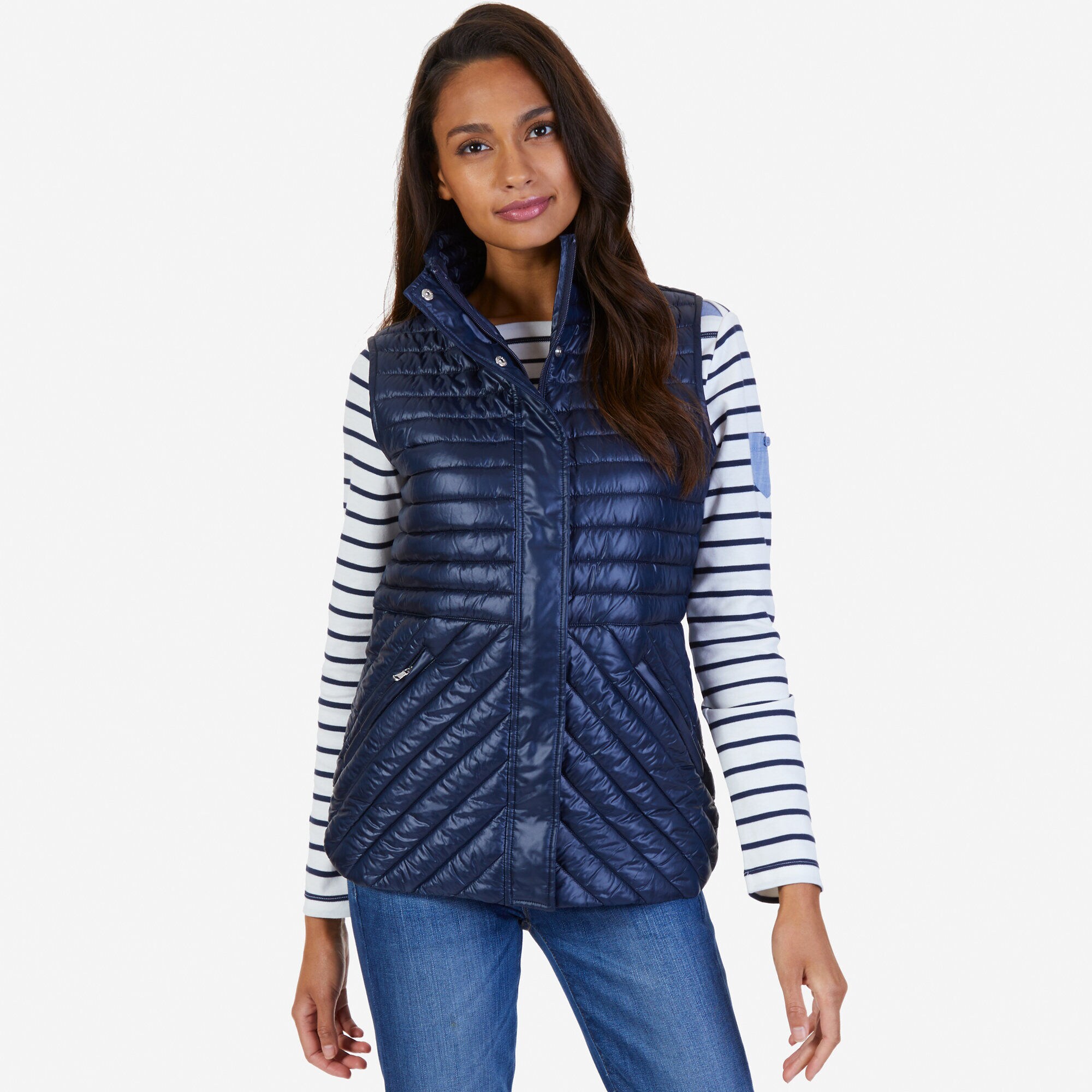 Quilted Vest,Stellar Blue Heather,large