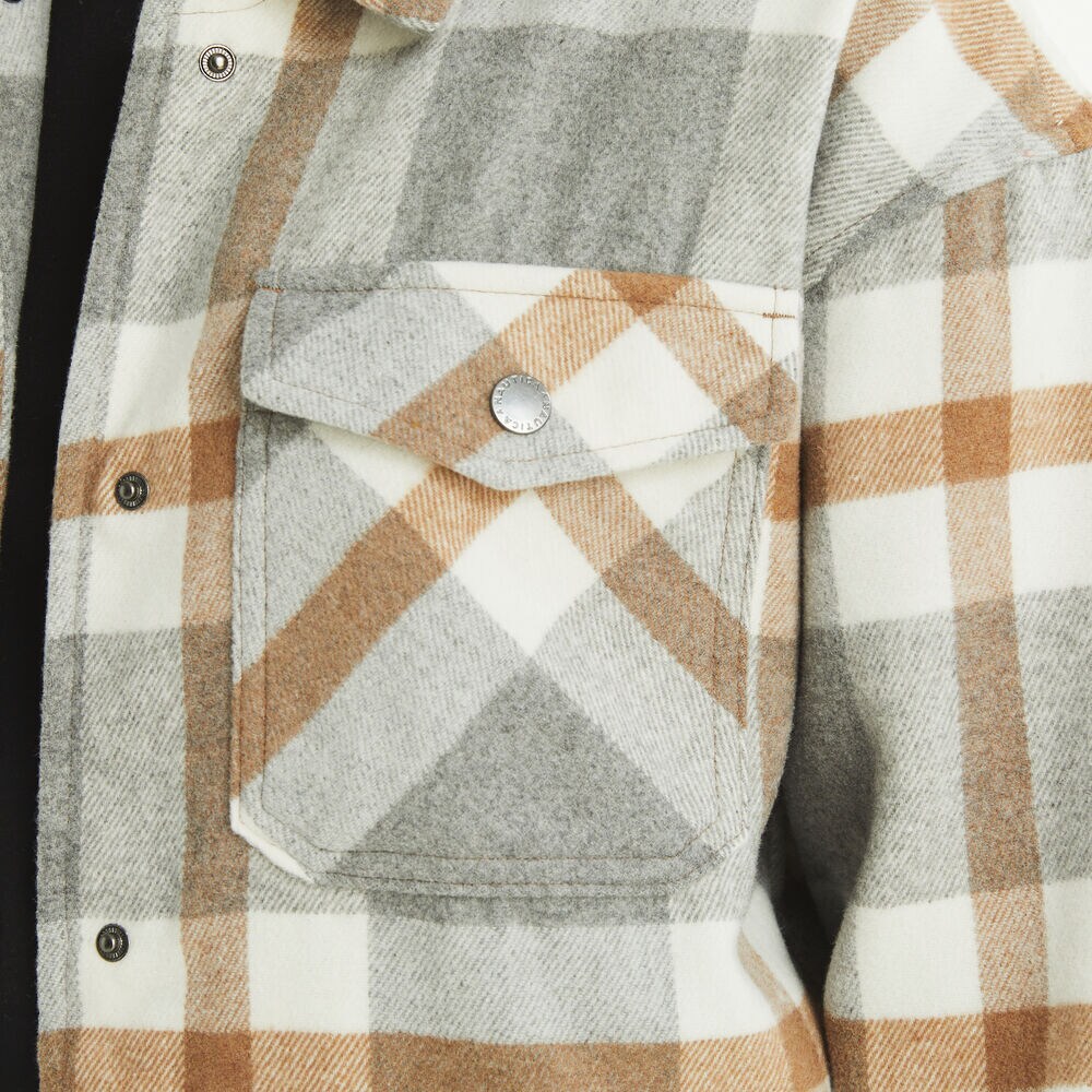 Plaid Shacket,Grey Ice,large