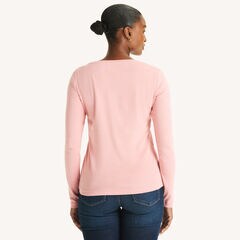 Scoop-Neck Long-Sleeve T-Shirt,Sunguard Red,large