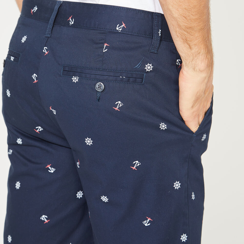9.5" SLIM FIT ANCHOR AND WHEEL PRINTED SHORTS,True Navy,large