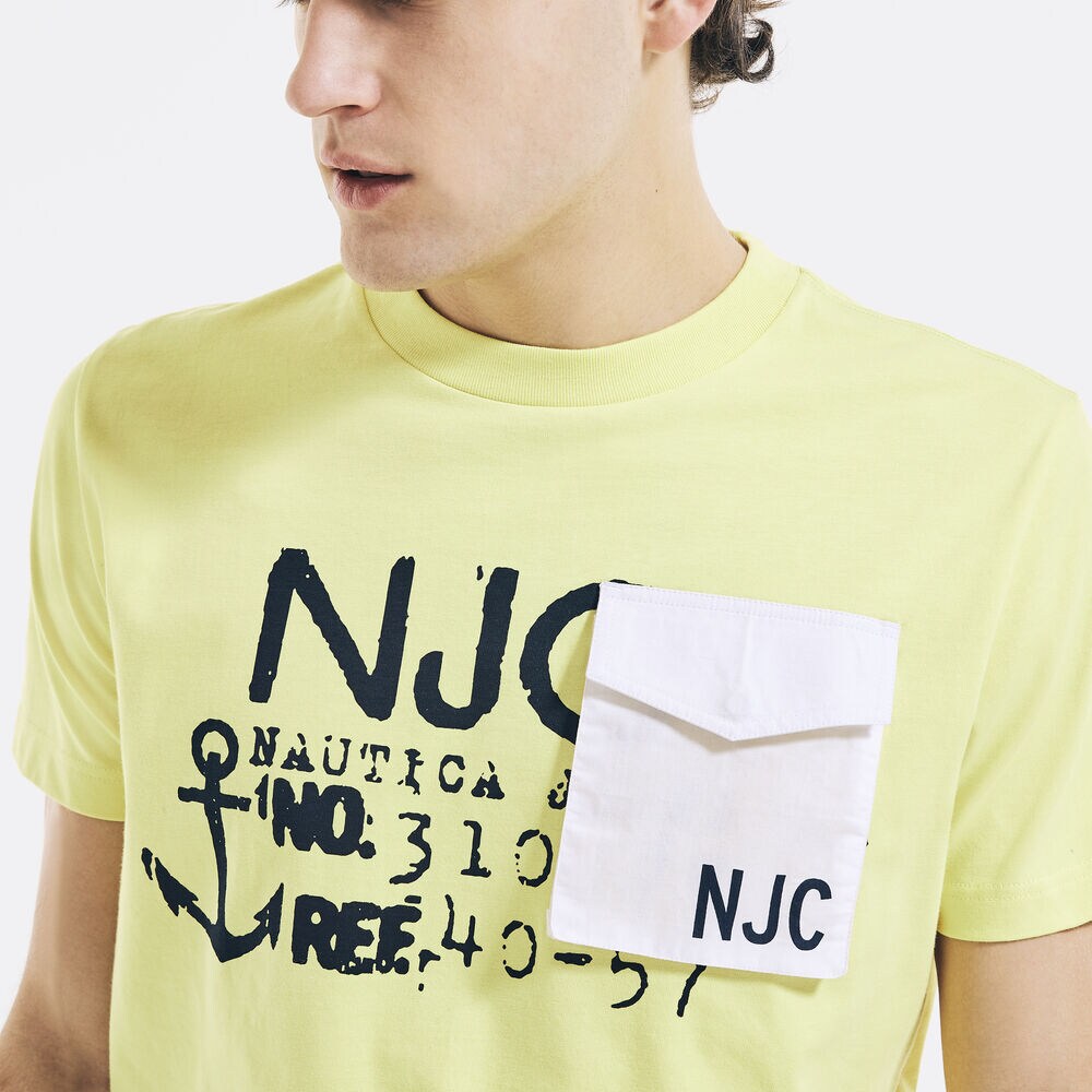 NAUTICA JEANS CO. LOGO GRAPHIC POCKET T-SHIRT,Sun Haze,large
