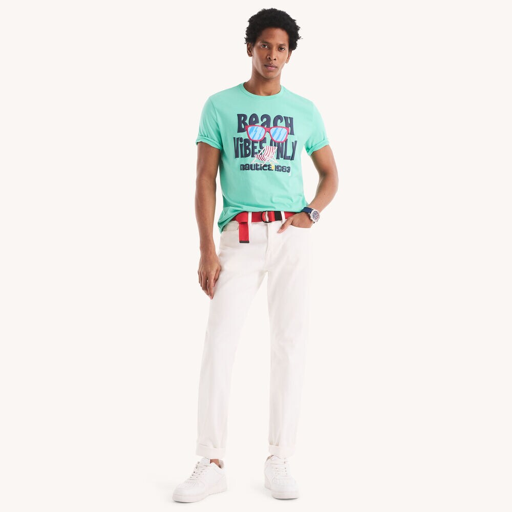 Beach Vibe Graphic T-Shirt,Mint Spring,large