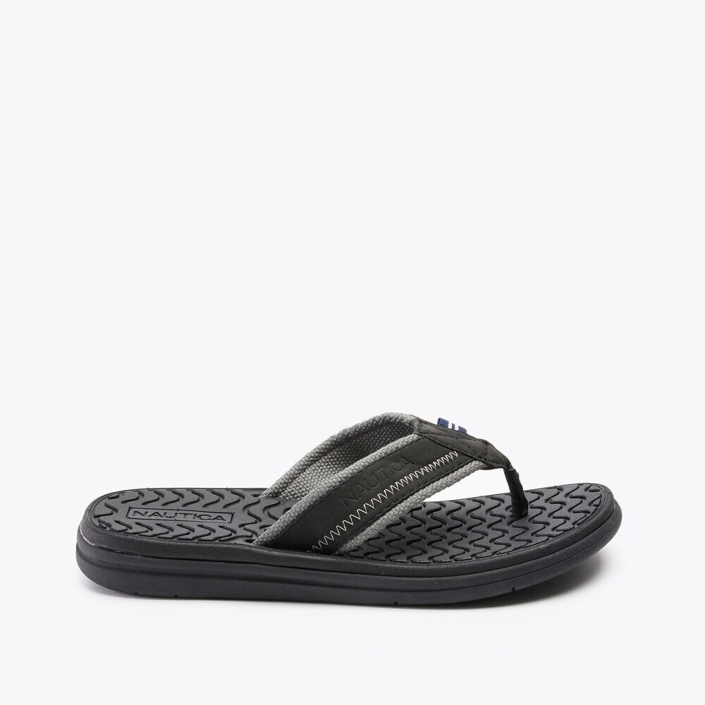 LOGO-EMBOSSED SANDAL,True Black,large