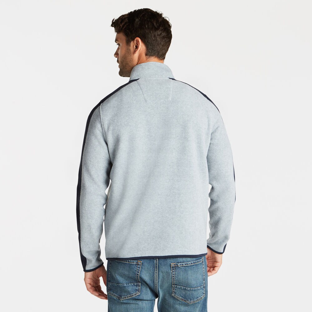 LOGO QUARTER-ZIP NAUTEX FLEECE,Grey Heather,large