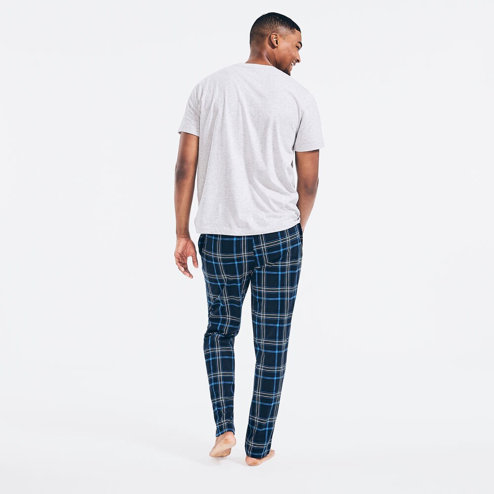 PLAID PAJAMA SET,Grey Heather,large
