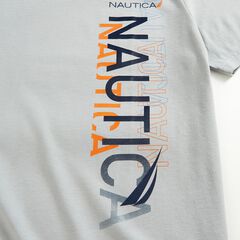 SUSTAINABLY CRAFTED VERTICAL LOGO GRAPHIC T-SHIRT,Grey Alloy,large