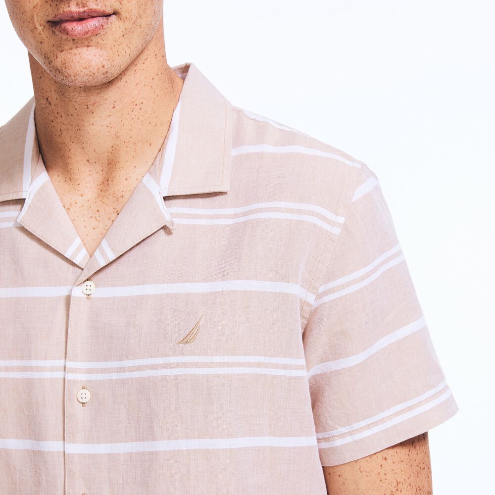 LINEN SHORT-SLEEVE SHIRT,Tuscany Tan,large