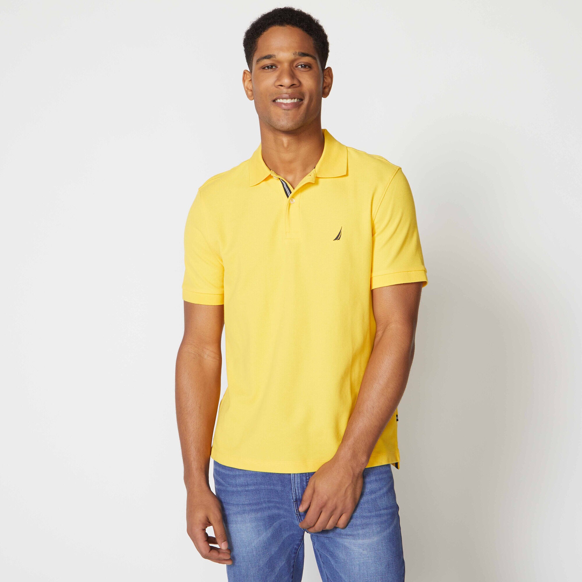 CLASSIC-FIT PERFORMANCE POLO,Lemon Chrome,large