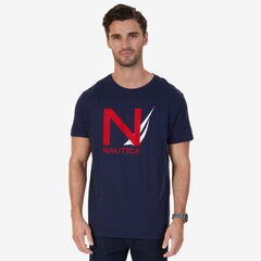 Big & Tall Signature Graphic T-Shirt,Navy,large