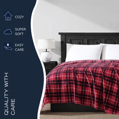Winter Tattersall Red Full/Queen Blanket,Pale Orchid,large