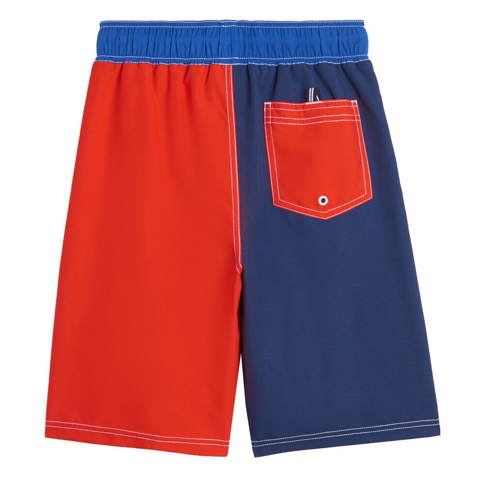 LITTLE BOYS' COLORBLOCK LOGO SWIM SHORT (4-7),Hibiscus,large