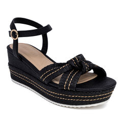 Wedge Sandal,Black,large