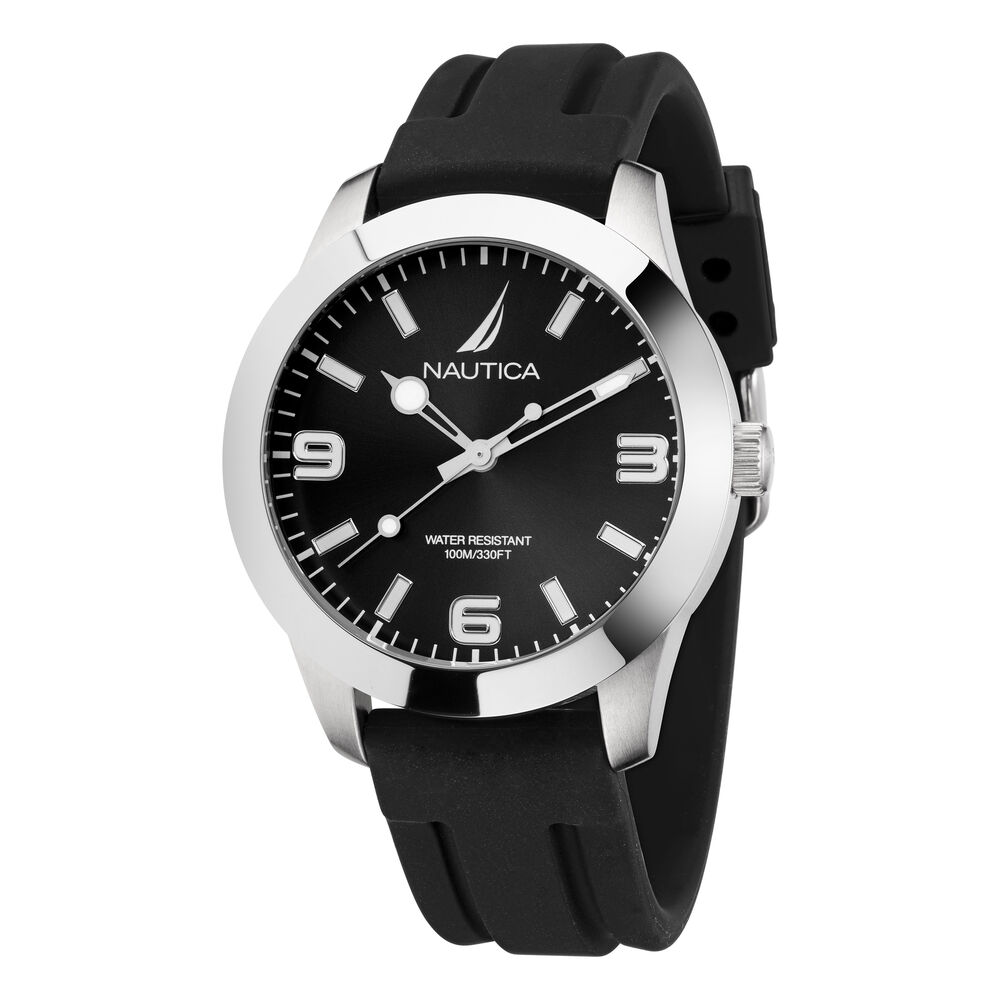 PACIFIC BEACH STAINLESS STEEL AND SILICONE WATCH BOX SET,Multi,large