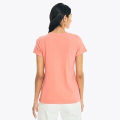 EMBROIDERED FLORAL BRAND ICON GRAPHIC T-SHIRT,Sugar Coral,large