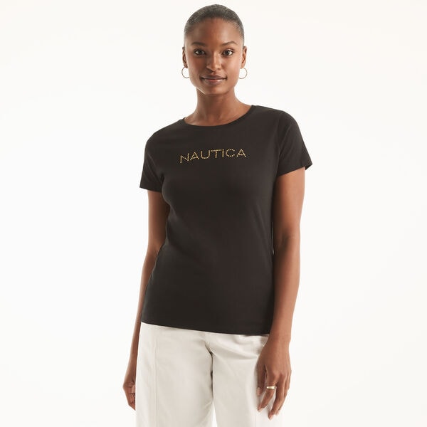 Studded Logo Crewneck T-Shirt
