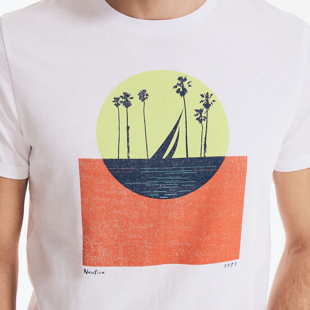 WEST COAST OCEAN GRAPHIC T-SHIRT,Bright White,large