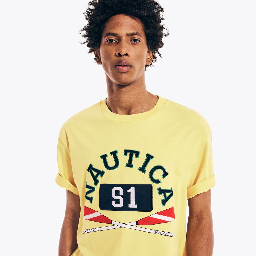 URBAN NECESSITIES X NAUTICA GRAPHIC T-SHIRT,French Vanilla,large