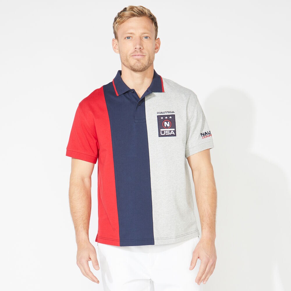 COMPETITION COLORBLOCK POLO,Navy,large