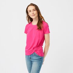SIDE KNOT JERSEY TOP,Leis Pink,large