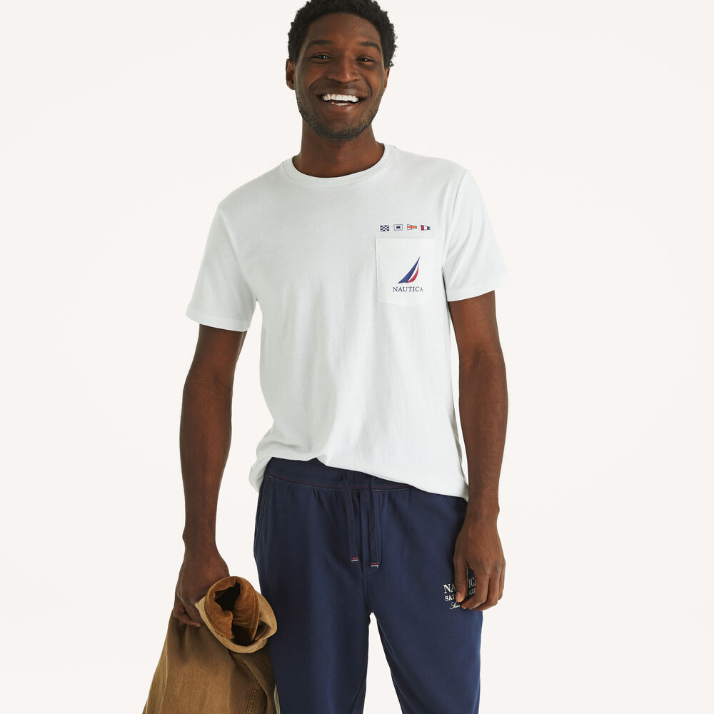 Nautica Team Graphic T-Shirt,Bright White,large