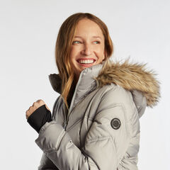 QUILTED PUFFER COAT,Haze Grey Heather,large