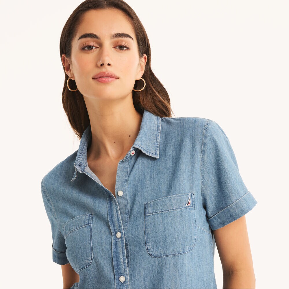 Chambray Camp Shirt,Worn Chambray,large