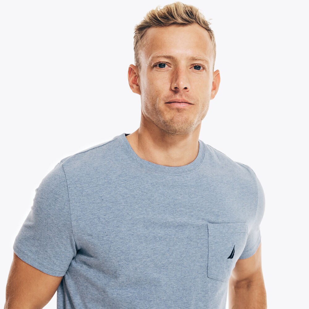 CLASSIC FIT POCKET T-SHIRT,Anchor Blue Heather,large