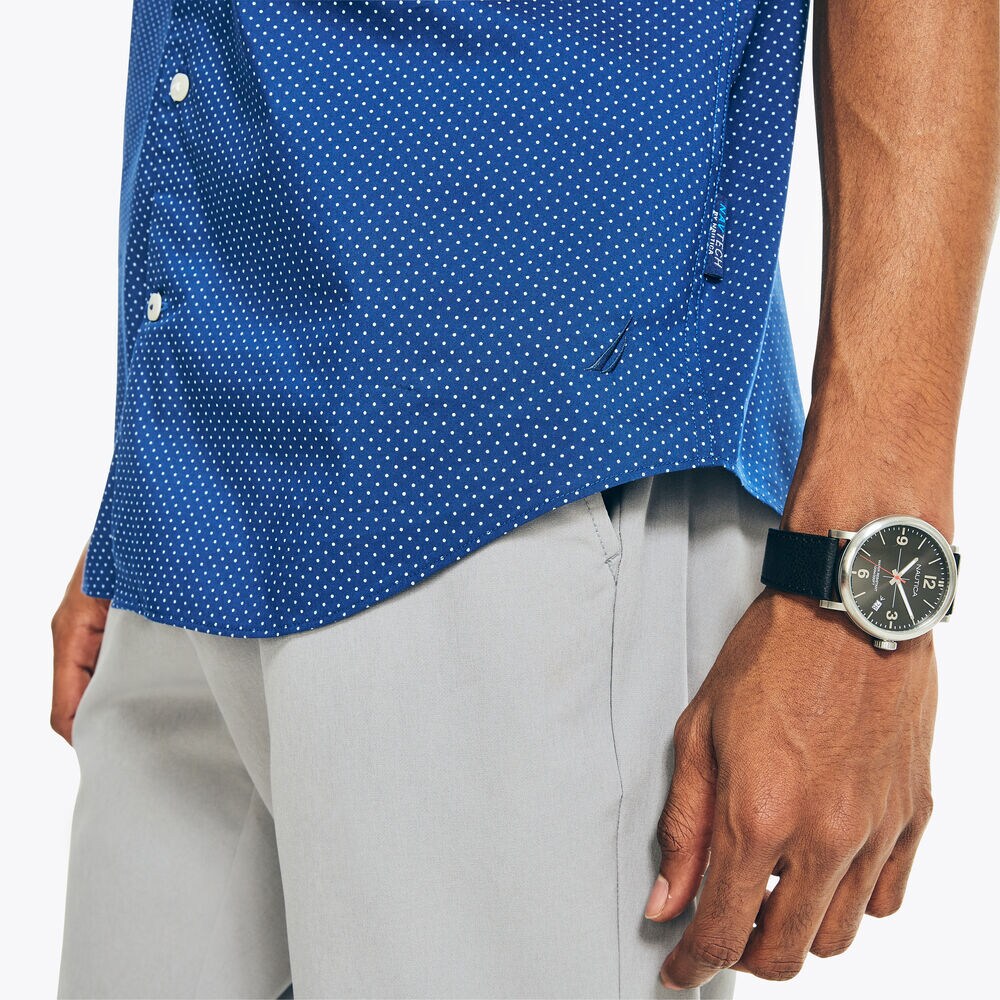 NAVTECH TRIM FIT PRINTED SHIRT,Estate Blue,large