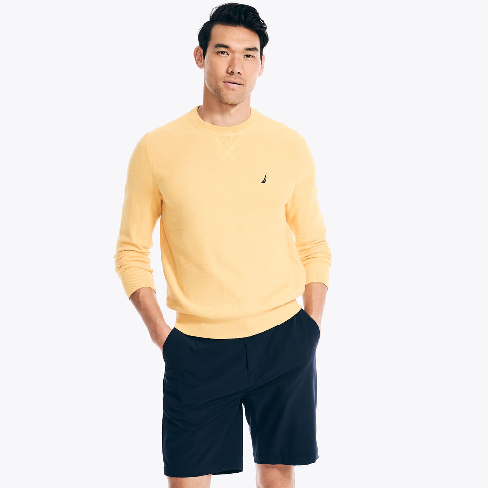 Navtech Textured Crewneck Sweater,Old Gold,large