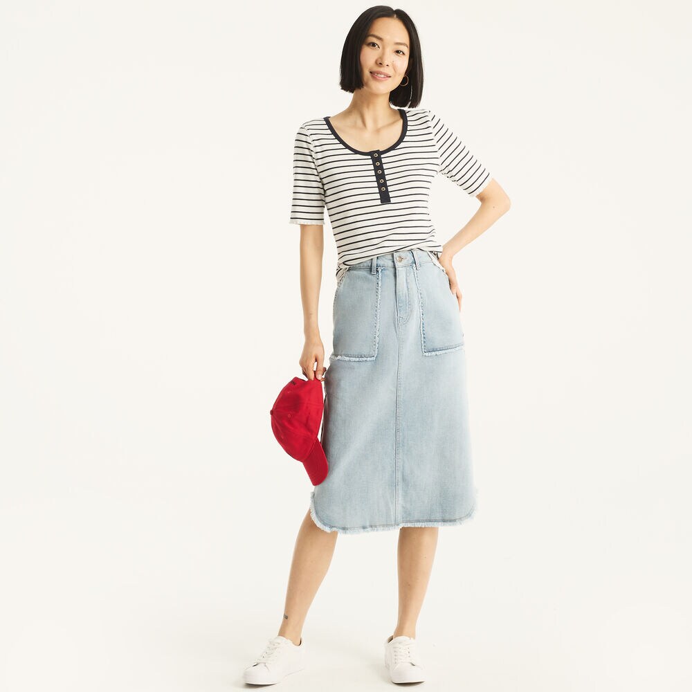 Denim Utility Skirt,Outward Navy Denim,large