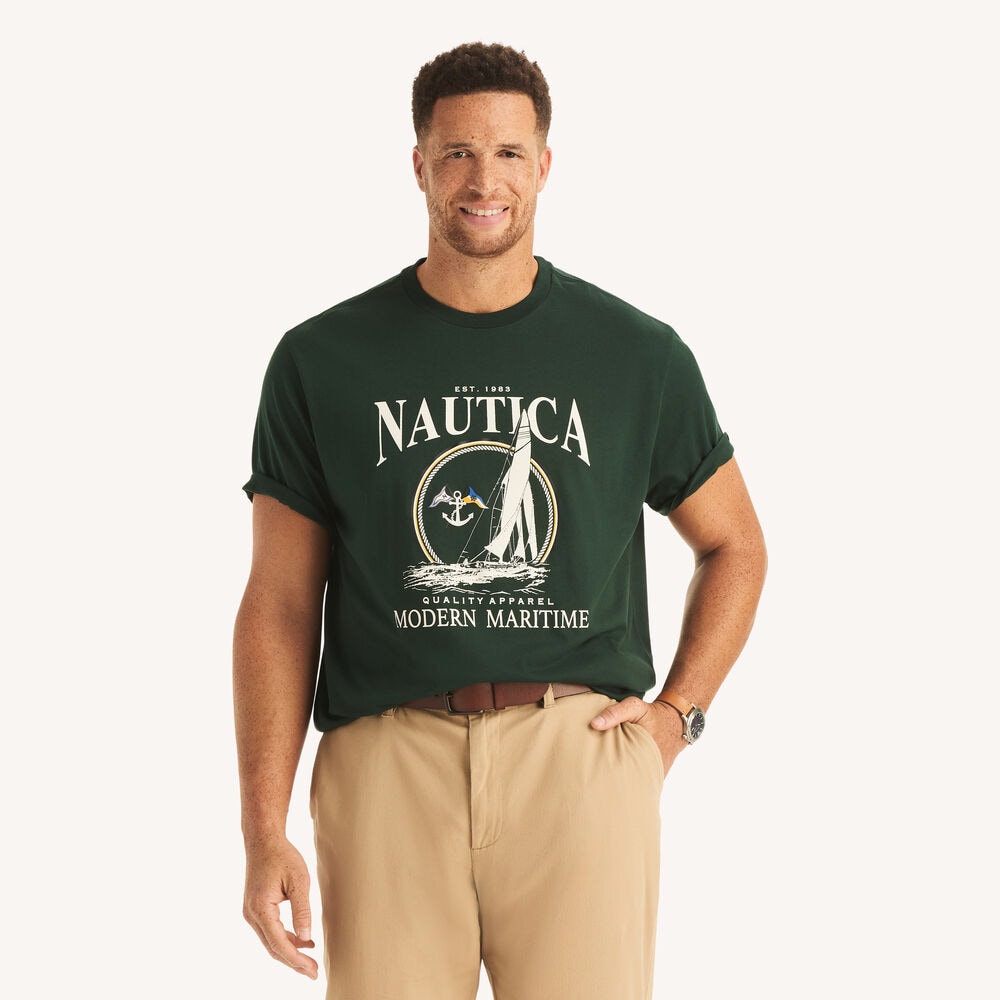 Big & Tall Modern Maritime Graphic T-Shirt,Kelp Seas,large