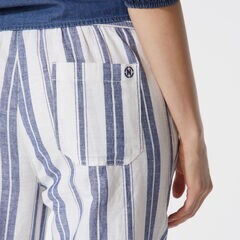 NAUTICA JEANS CO. STRIPE CROPPED LINEN PANTS,Blue Depths,large