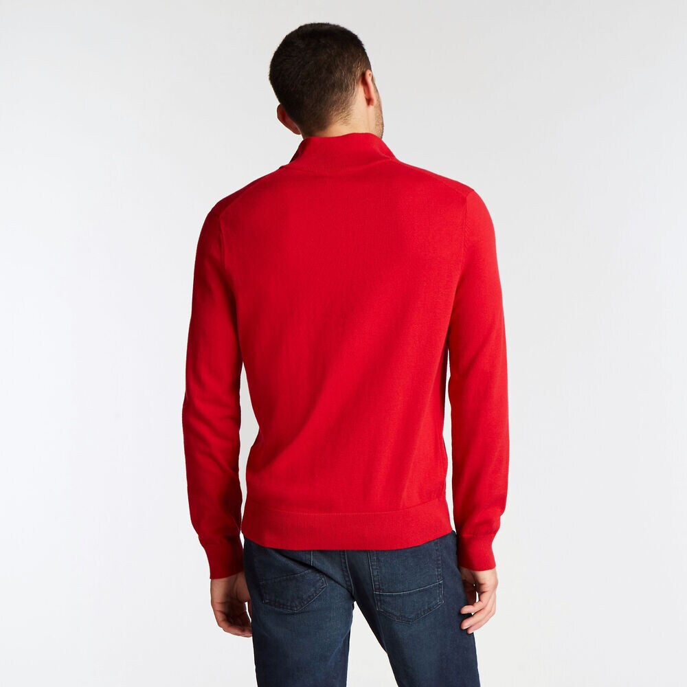 BIG & TALL NAVTECH QUARTER-ZIP SWEATER,Nautica Red,large