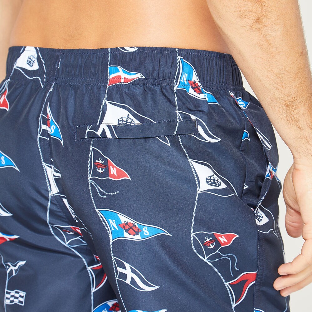 6" FLAG PRINT QUICK-DRY SWIM,Navy,large