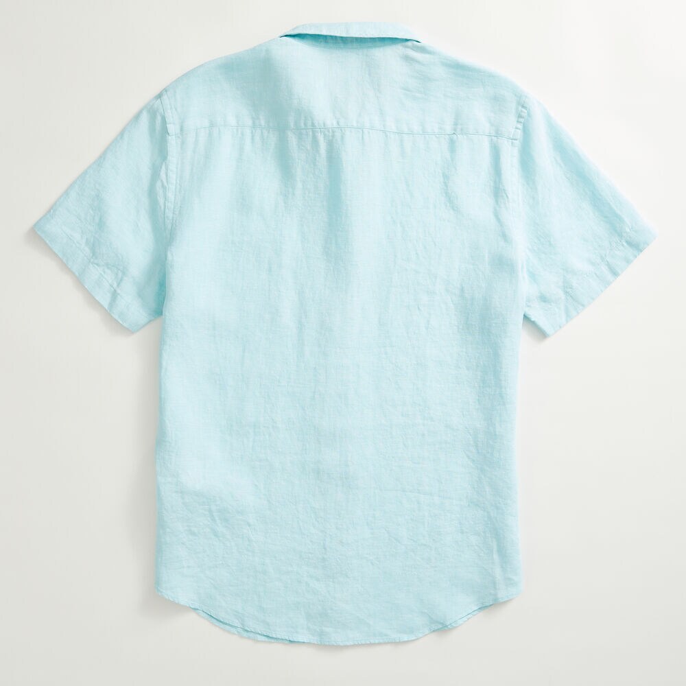 LINEN SHORT SLEEVE SHIRT,Aquadream,large