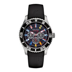 Resin Signal Flag Watch - Black,Multi,large