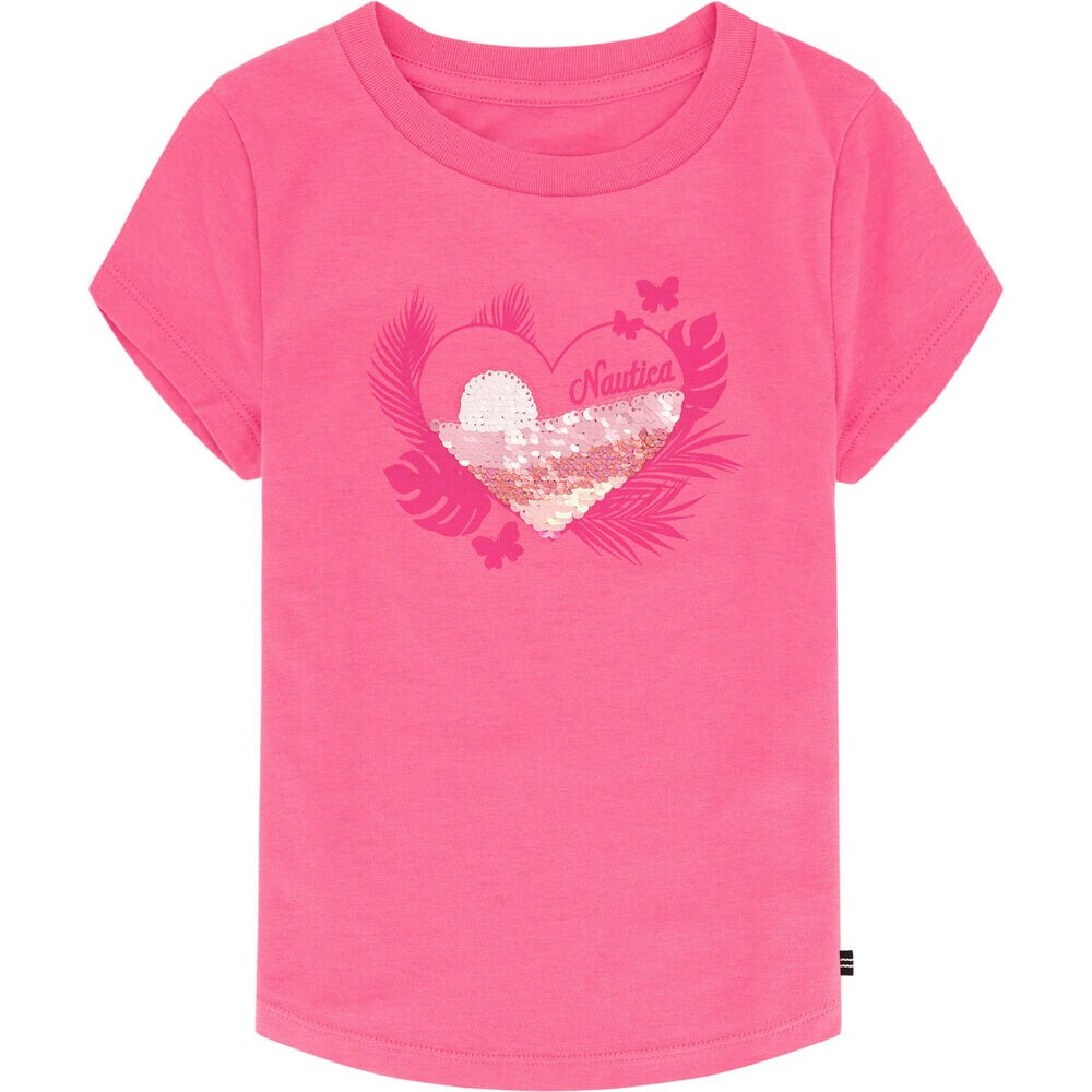 Girls' Palm Heart Sunset T-Shirt (7-16),Rogue Red,large