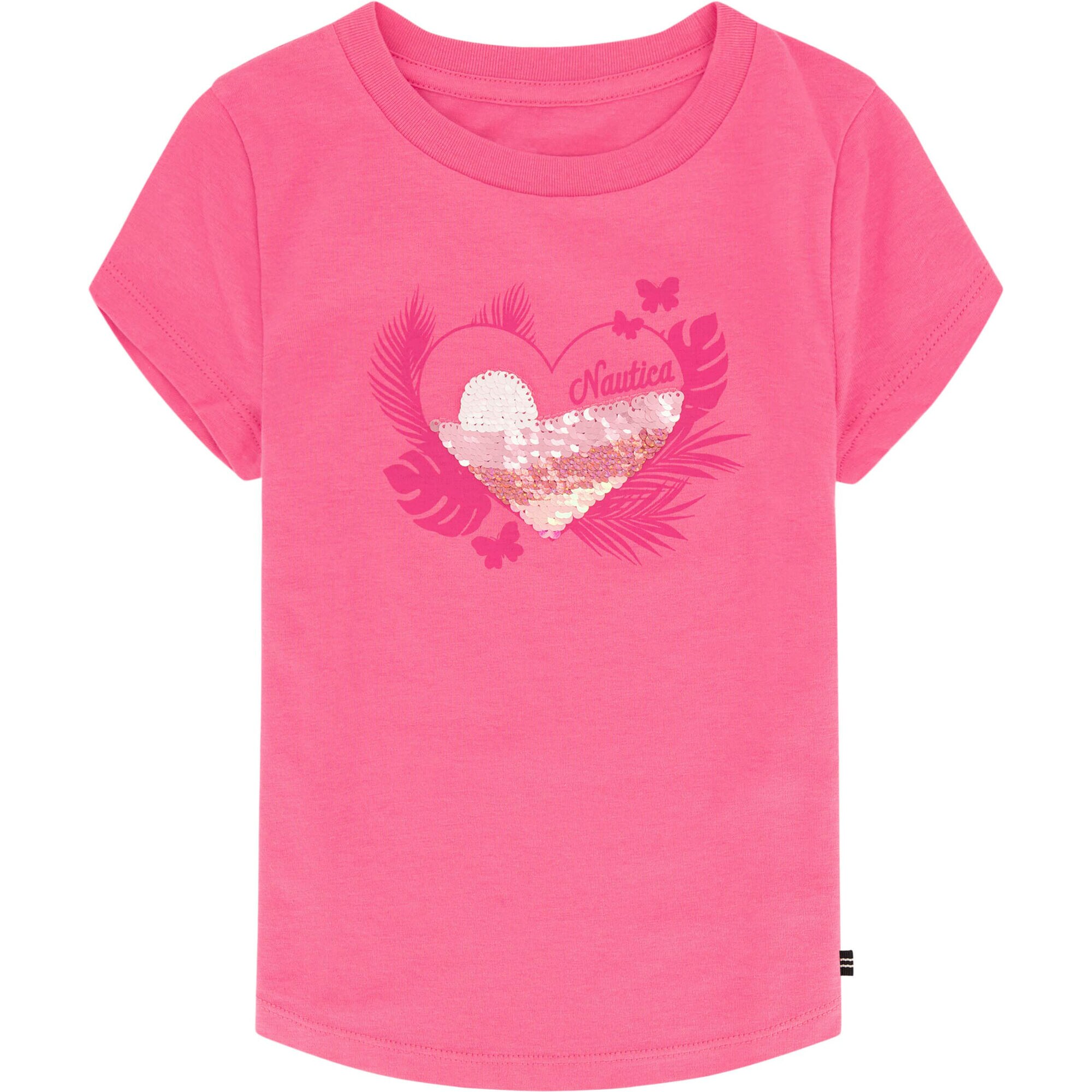 Girls' Palm Heart Sunset T-Shirt (7-16),Rogue Red,large
