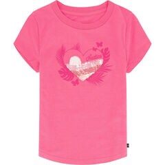 Girls' Palm Heart Sunset T-Shirt (7-16),Rogue Red,large