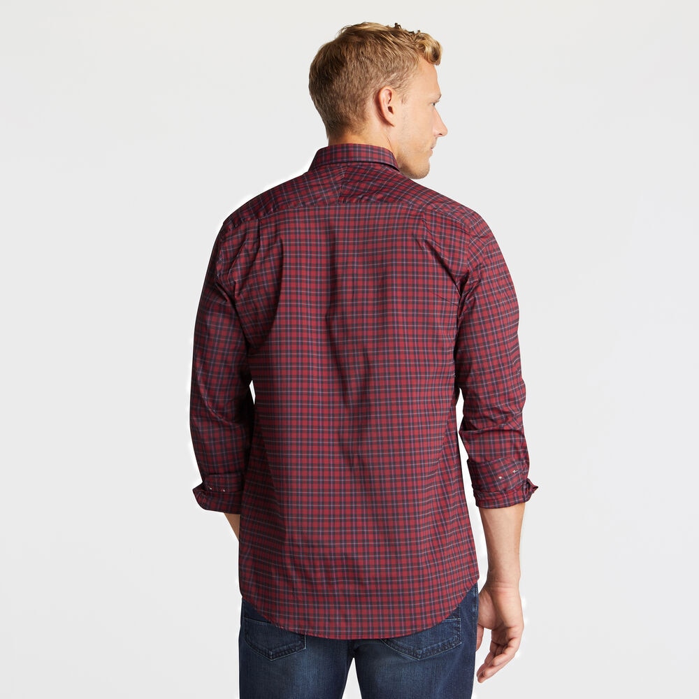 Classic Fit WRINKLE RESISTANT Shirt in Plaid,Sailor Red,large