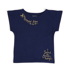 Girls' Mermaid Hero Scoop-Neck Tee (7-16),Navy,large