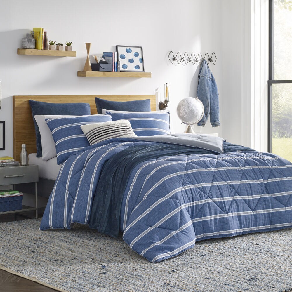 KELLER BLUE FULL/QUEEN COMFORTER-SHAM SET,Multi,large