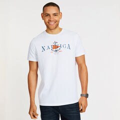 Anchor Graphic Crewneck T-Shirt,Bright White,large