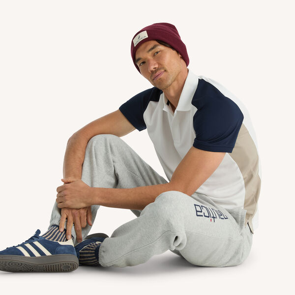 Classic Fit Colorblock Zip-Up Polo
