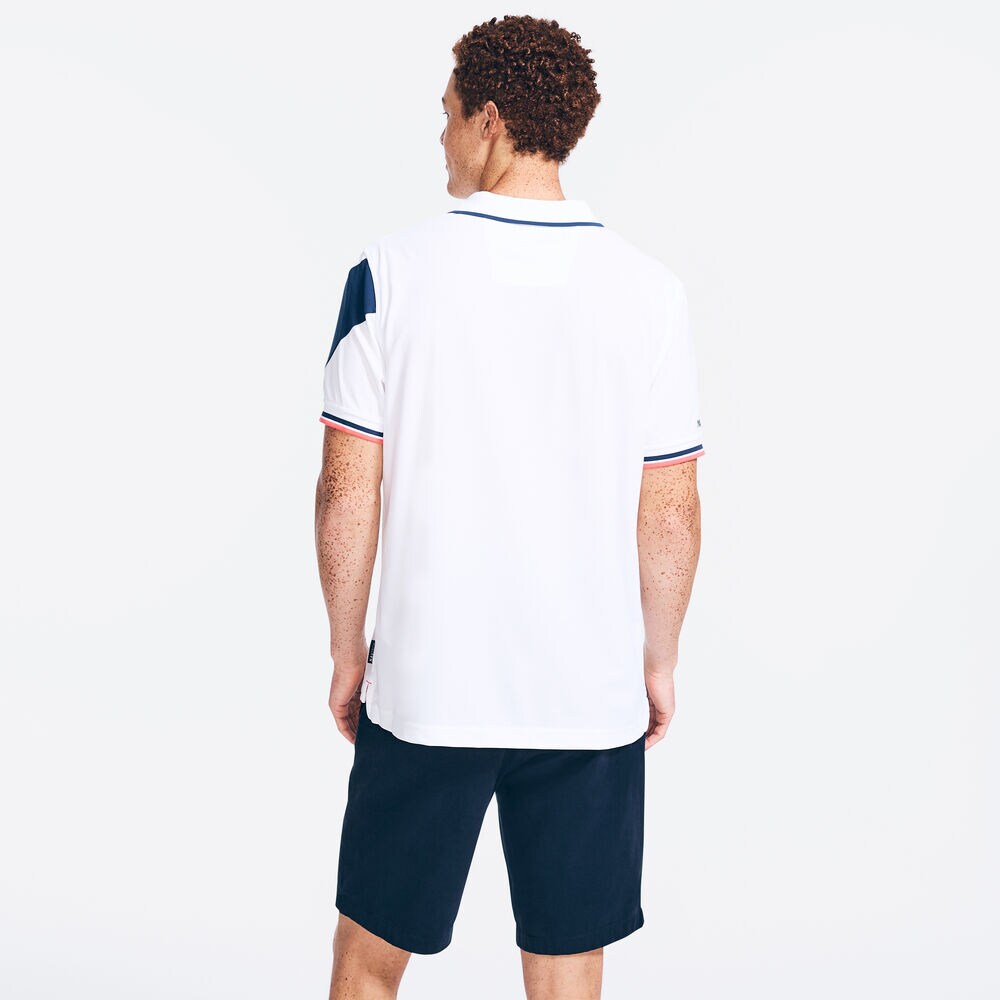 CLASSIC FIT PERFORMANCE NAVTECH COLORBLOCK SLEEVE POLO,Bright White,large