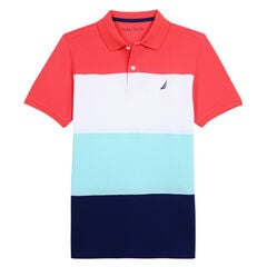 BOYS' MARTIN POLO IN COLORBLOCK,Camellia Rose,large