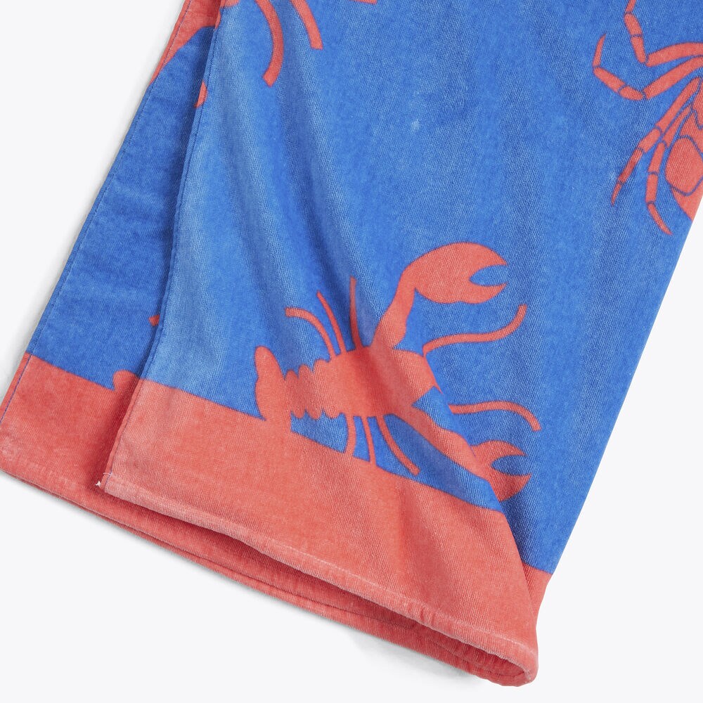 LOBSTER PRINT BEACH TOWEL,Turquoise,large