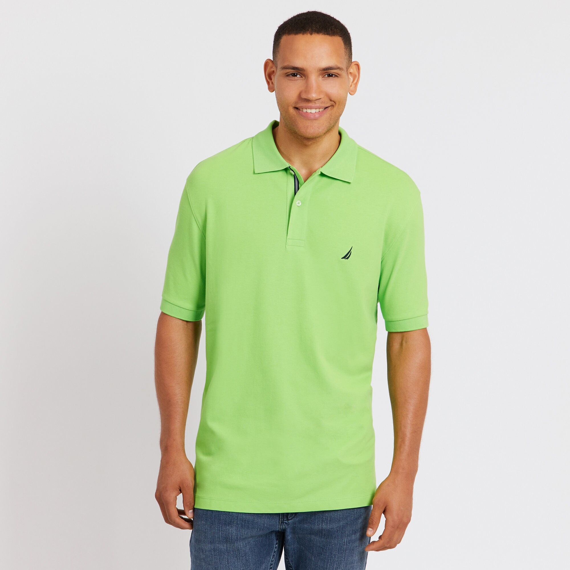 BIG & TALL STRETCH MESH POLO,Lime Surf,large